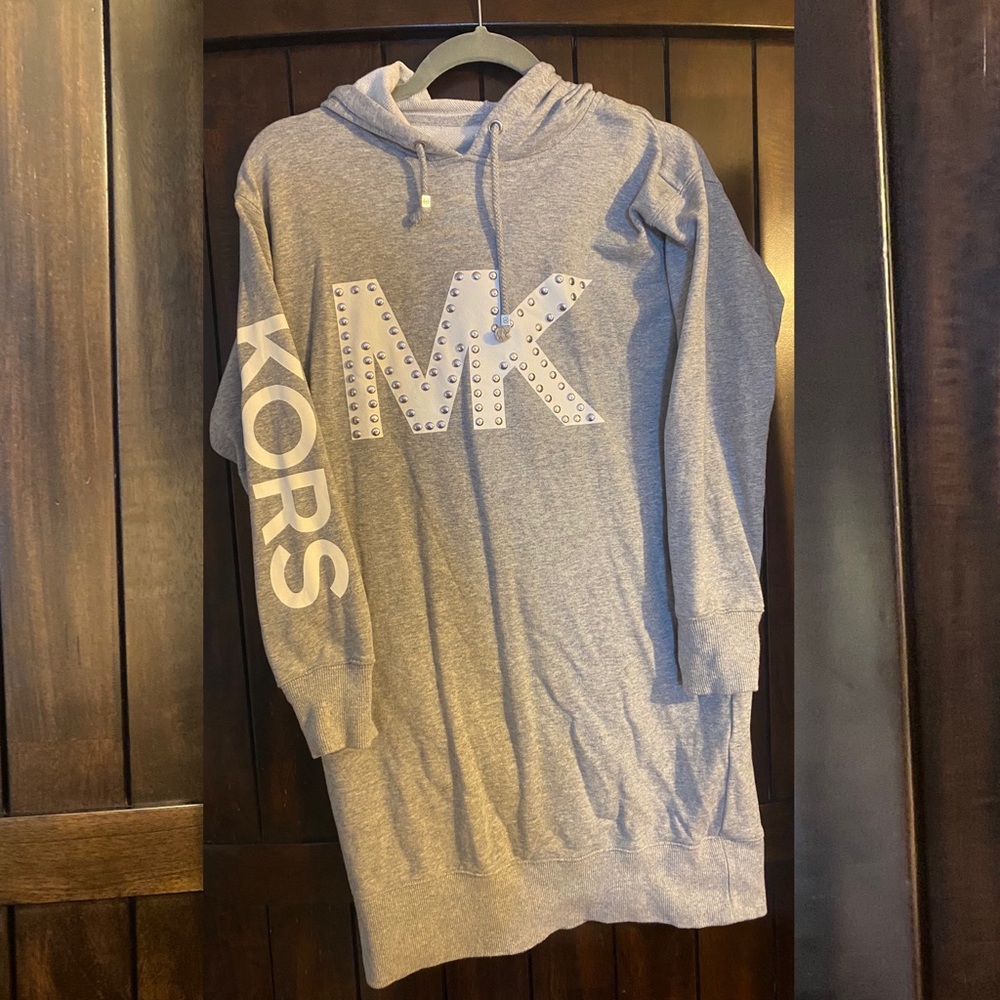 Michael Kors Logo Studded Sweatshirt Dress XS